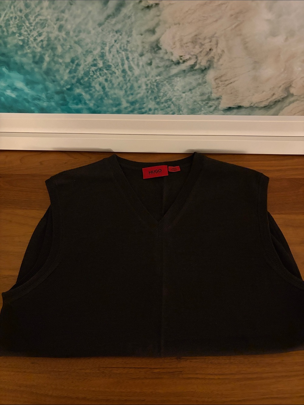 HUGO Merino Wool V-Neck Sleeveless Knit Vest